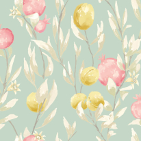 Ohpopsi Laid Bare Pomegranate Trail Seafoam Wallpaper - LBK50150W
