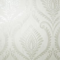 Crown Estelle Damask Soft White Glitter Wallpaper - M1759
