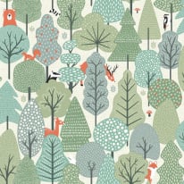 Muriva Wild Wood Green Metallic Wallpaper - M51604