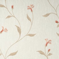 Vymura Bellagio Floral Cream/Pink Metallic Wallpaper - M95632