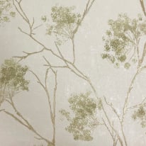 Vymura Sofia Sprig Floral Green/Gold Metallic Wallpaper - M95671