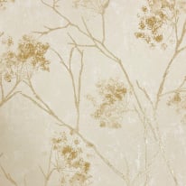 Vymura Sofia Sprig Floral Cream/Gold Metallic Wallpaper - M95672