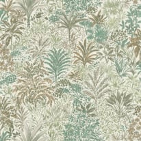 Vymura Capri Palm Landscape Green Metallic Wallpaper - M95676