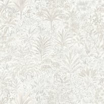 Vymura Capri Palm Landscape White/Silver Metallic Wallpaper - M95677