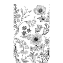 Grandeco Young Edition Flower Silhouette Black/White Wall Mural - ML1601
