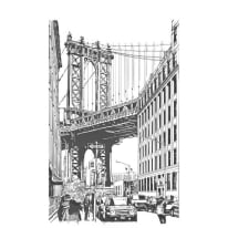 Grandeco Young Edition Brooklyn Bridge Black/White Wall Mural - ML3601