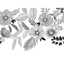Grandeco Young Edition Flourish Black/White Wall Mural - ML6701