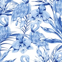 Origin Paradise Flamingo Cobalt Wall Mural - MUR105
