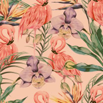 Origin Paradise Flamingo Coral Wall Mural - MUR108