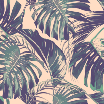 Origin Palm Leaves Blush/Jade Wall Mural - MUR124