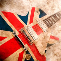 Origin Rock Guitar Sepia Multi Wall Mural - MUR188