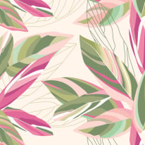 Origin Botanical Calathea Leaves Pink Wall Mural - MUR196