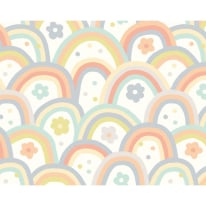 Origin Rainbow Wobble Warm Grey Wall Mural - MUR238