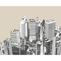 Origin Urban City Skyscrapers Natural Wall Mural - MUR244
