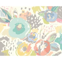 Origin Abstract Floral Pastel Blue Wall Mural - MUR254