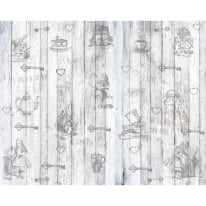 Origin Alice in Wonderland Vintage Wood White Wall Mural - MUR255