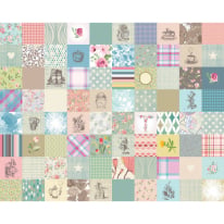 Origin Alice in Wonderland Patchwork Multi Wall Mural - MUR257