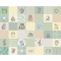 Origin Alice in Wonderland Retro Illustrations Natural Wall Mural - MUR259