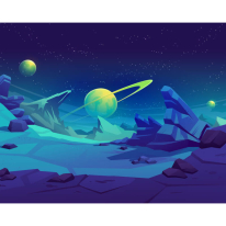 Origin Space Landscape Blue Wall Mural - MUR265