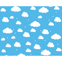 Origin Cartoon Cloudy Sky Blue Wall Mural - MUR304