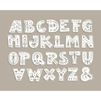Origin Alphabet Patterns Multi Wall Mural - MUR306