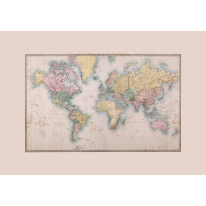 Origin Historic World Map Natural Wall Mural - MUR308