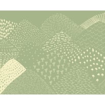 Origin Abstract Fields Green Wall Mural - MUR309