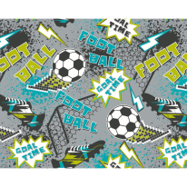 Origin Graphic Pixel Footballs Grey Wall Mural - MUR315