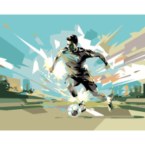 Origin Football Player Abstract Landscape Blue Wall Mural - MUR319