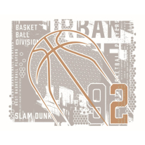 Origin Modern Basketball Grey Wall Mural - MUR322