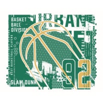 Origin Modern Basketball Green Wall Mural - MUR323