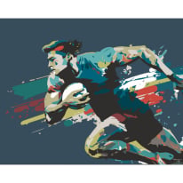 Origin Rugby Player in Graphic Style Blue Wall Mural - MUR330