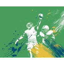 Origin American Footballers Paint Splash Green Wall Mural - MUR332