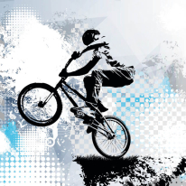 Origin BMX Biking Blue Wall Mural - MUR335