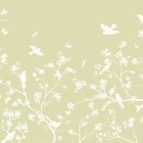 Origin Blossom Trail Soft Green Wall Mural - MUR351