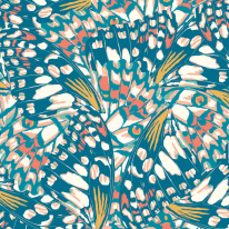 Origin Butterfly Wings Teal Blue/Orange Wall Mural - MUR362