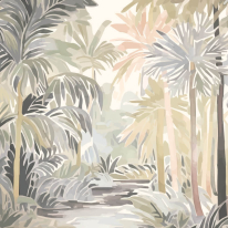 Origin Pretty Palms Natural Stone Wall Mural - MUR370