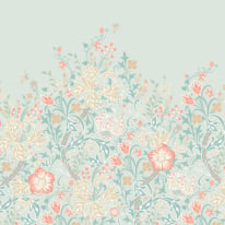 Origin Trailing Lily Duck Egg Blue Wall Mural - MUR375