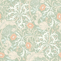 Origin Trailing Seaweed Garden Sage/Apricot Wall Mural - MUR385
