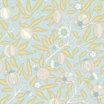 Origin Fruit and Foliage Wedgewood Blue Wall Mural - MUR392