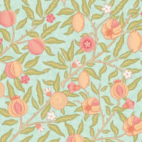 Origin Fruit and Foliage Aqua/Apricot Wall Mural - MUR393