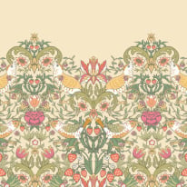Origin Birds Fruit and Foliage Gold/Olive Wall Mural - MUR398