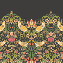 Origin Birds Fruit and Foliage Black/Olive Wall Mural - MUR399