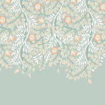 Origin Cascading Rosehip Seafoam/Apricot Wall Mural - MUR403