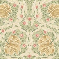 Origin Flower Circle Olive/Coral Wall Mural - MUR411
