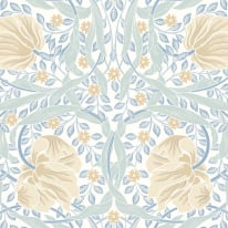 Origin Flower Circle Soft Blue Wall Mural - MUR412