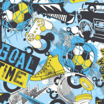 Origin Games Splash Blue/Lime Wall Mural - MUR416