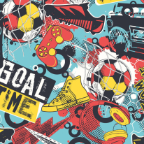 Origin Games Splash Red/Petrol Wall Mural - MUR417