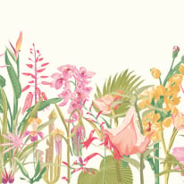 Origin Tropical Foliage Rose Pink Wall Mural - MUR423