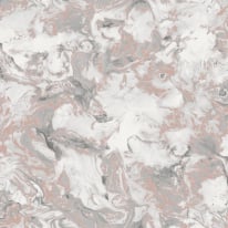 Muriva Elixir Marble Rose Gold/Silver Metallic Wallpaper - 166502